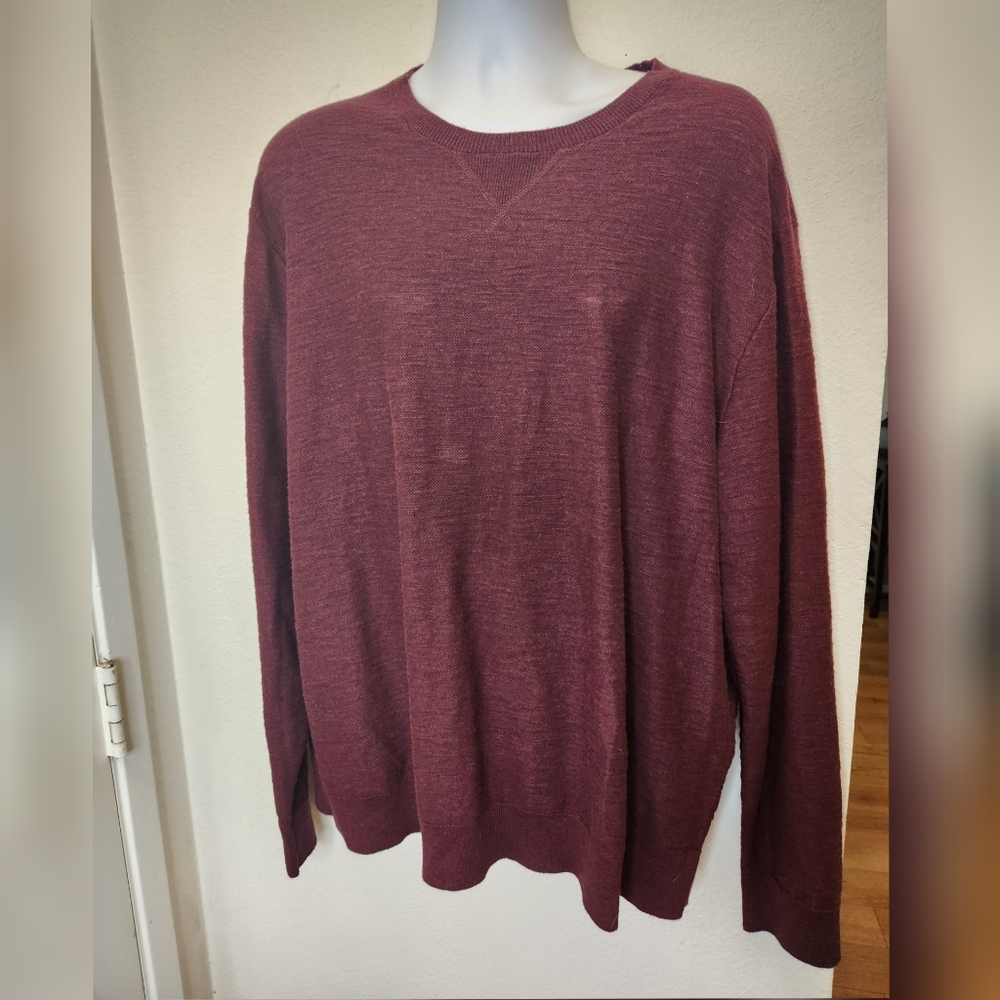RED ALE by ALESBURY Mens Burgundy Knit Long Sleeve Sweater